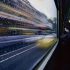 blurry speeding train